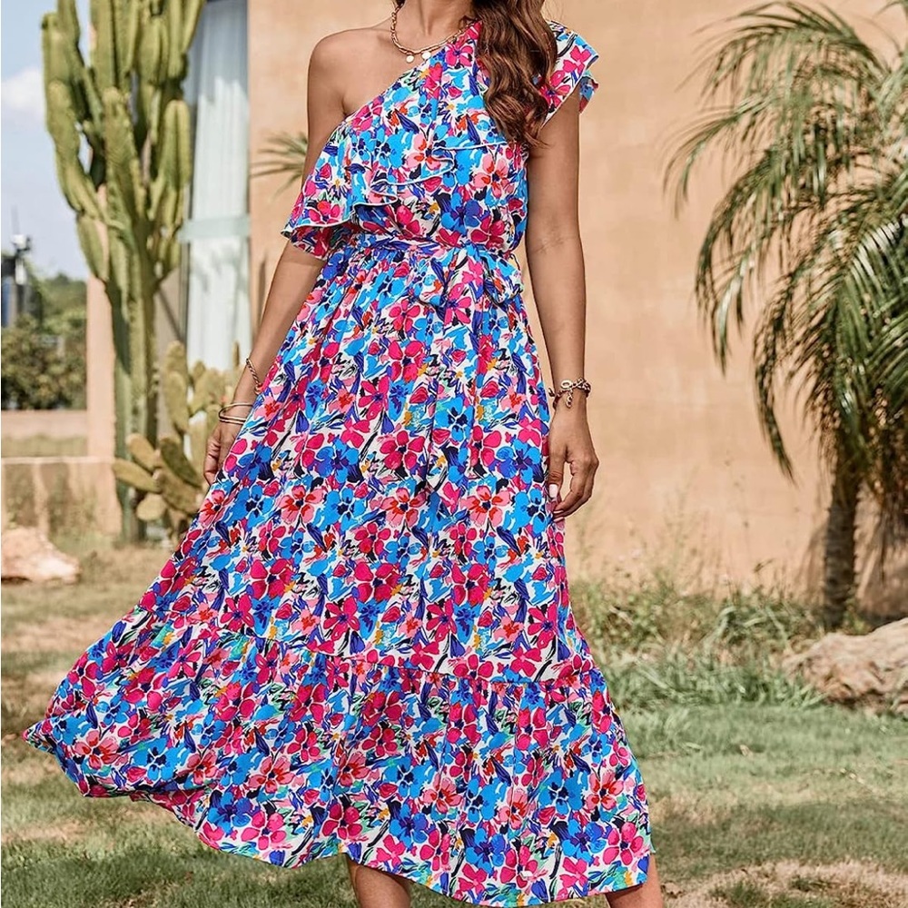 Multicolor tea length dress